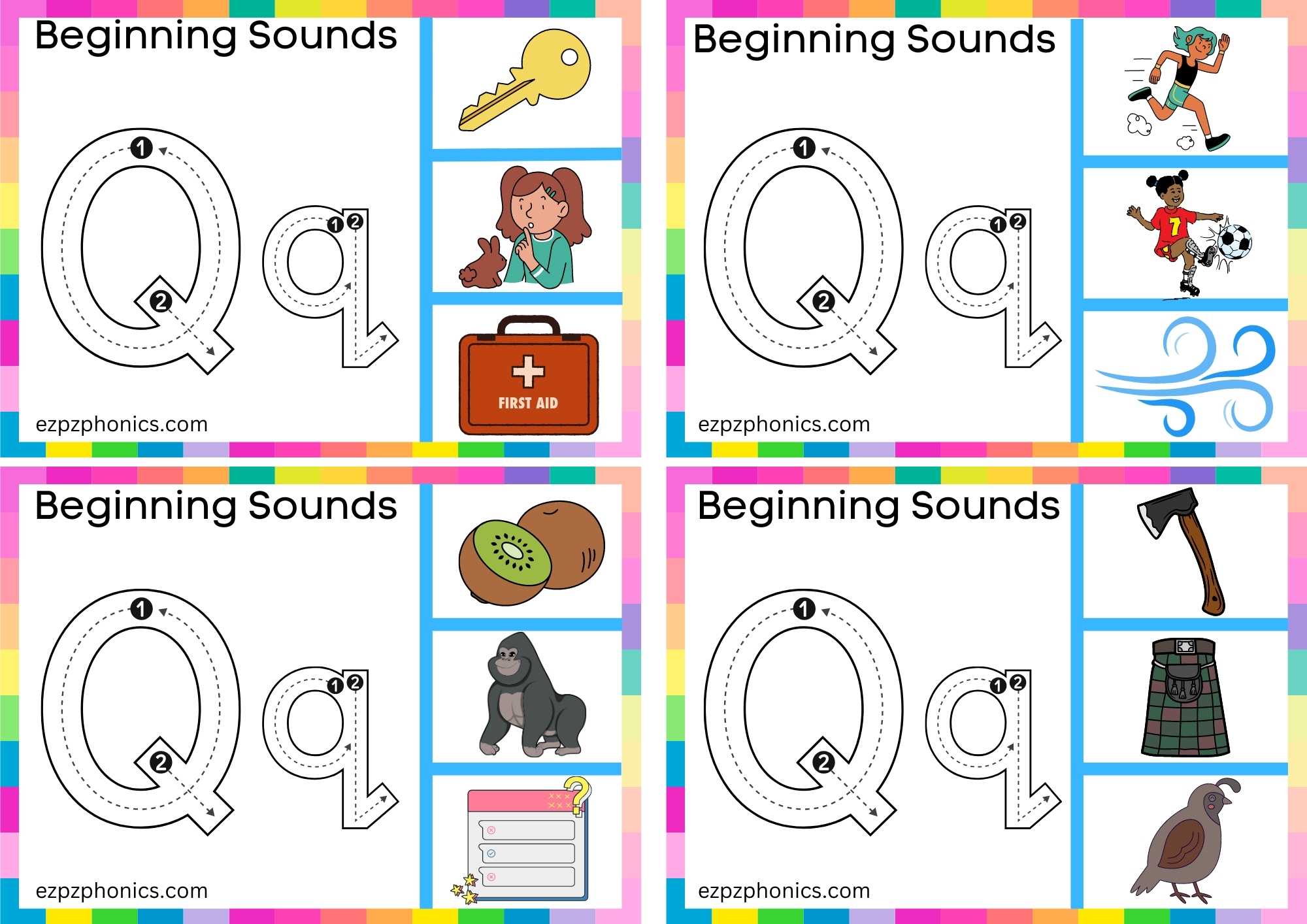 Trace The Letter Q And Clip The Image Set 2